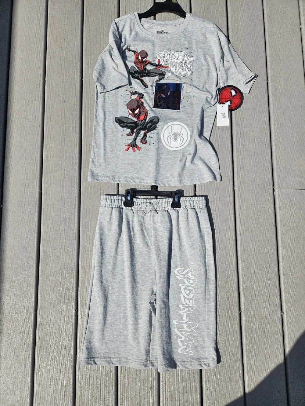Marvel Boys Grey and Red Spider-Man Short Pajama Set